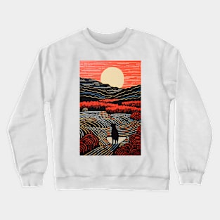 Riso-graphic Cat's Joyful Field Crewneck Sweatshirt